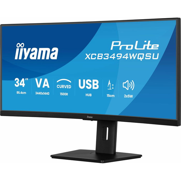 Iiyama XCB3494WQSU-B1 Écran PC incurvé 34 pouces WQHD 3440x1440 120Hz VA Noir mat