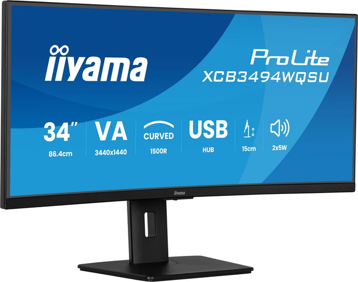 Iiyama XCB3494WQSU-B1 Écran PC incurvé 34 pouces WQHD 3440x1440 120Hz VA Noir mat