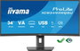 Iiyama XCB3494WQSU-B1 Écran PC incurvé 34 pouces WQHD 3440x1440 120Hz VA Noir mat