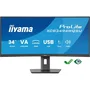 Iiyama ProLite - Écran PC Gaming incurvé 34 pouces UWQHD (3440x1440) 120Hz - Dalle VA - Temps de réponse 0.4 ms - FreeSync - Hub USB 3.2 et Type-C
