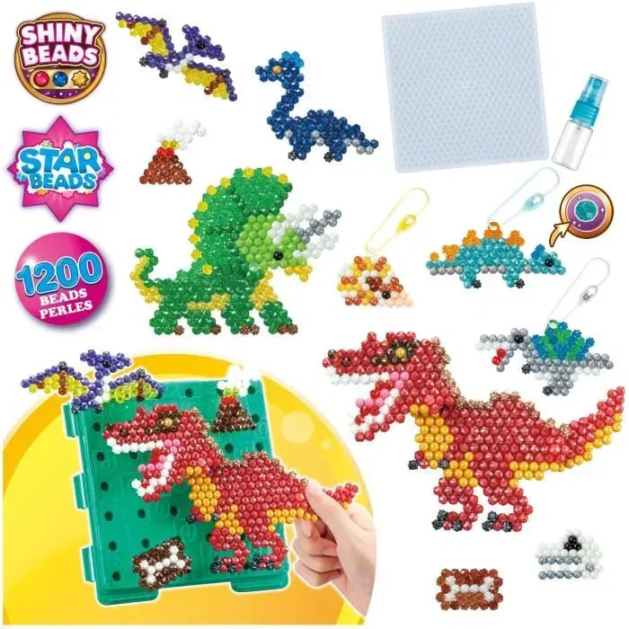 Aquabeads - La Terre des Dinosaures - Kit créatif avec 1200 perles pour enfants - Loisirs créatifs et imagination