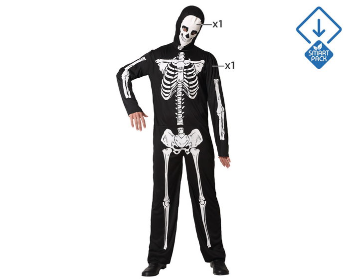 BigBuy Carnival Déguisement Squelette Homme Noir XS/S BigBuy Carnival Déguisement Squelette Homme Noir XS/S