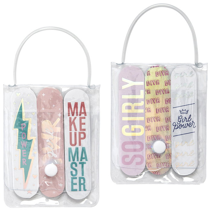 Cosmetic Club Ensemble de 3 Limes à Ongles Décorées, Modèles Assortis Cosmetic Club Ensemble de 3 Limes à Ongles Décorées, Modèles Assortis