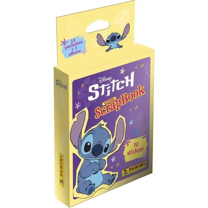 Panini Stitch 2 Mon Super Scrapbook - Blister 13 Pochettes + 1 Offerte, 70 Stickers, Album Interactif 32 Pages, Idéal Fans 3 ans et plus
