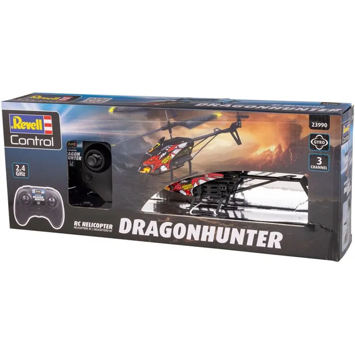 Revell Control Hélicoptère RC Dragon Hunter 3 canaux avec gyroscope et télécommande 2.4 GHz - Recommandé à partir de 8 ans