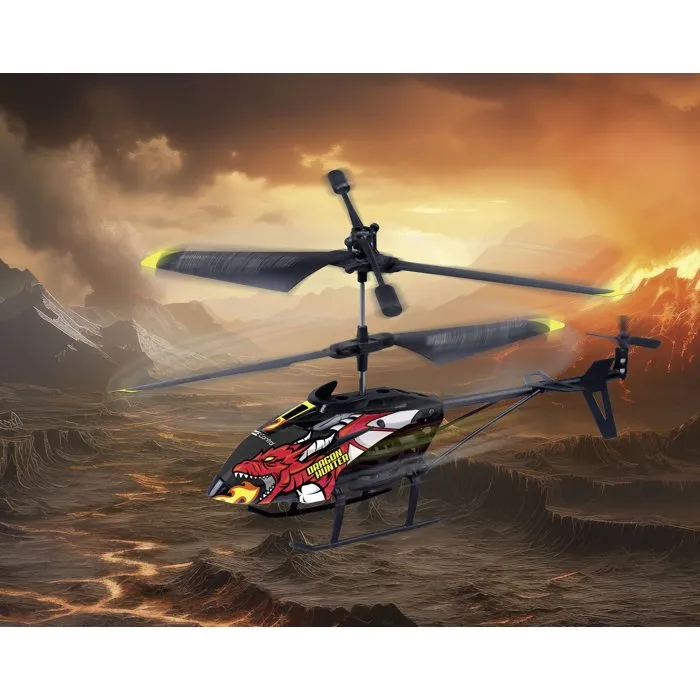 Revell Control Hélicoptère RC Dragon Hunter 3 canaux avec gyroscope et télécommande 2.4 GHz - Recommandé à partir de 8 ans
