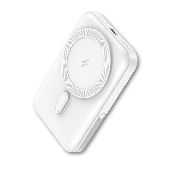 Qcharx international Atlas Powerbank magnétique et sans fil 10 000 mAh blanc Qcharx international Atlas Powerbank magnétique et sans fil 10 000 mAh blanc