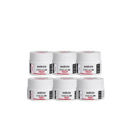 Andreia Hard Gel de Construction Haute Viscosité Brillant Blanc Doux 22 gr - 2 en 1, Autonivelant, Sans Chauffage, pour LED/UV