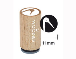 Woodies Sello mini de madera y caucho cigüeña 15x25mm