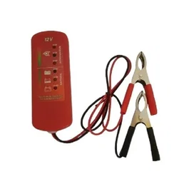 HTC Equipement Testeur de batterie et d'alternateur 12V – 6 LED indicateurs – Pince batterie – Câble 60 cm