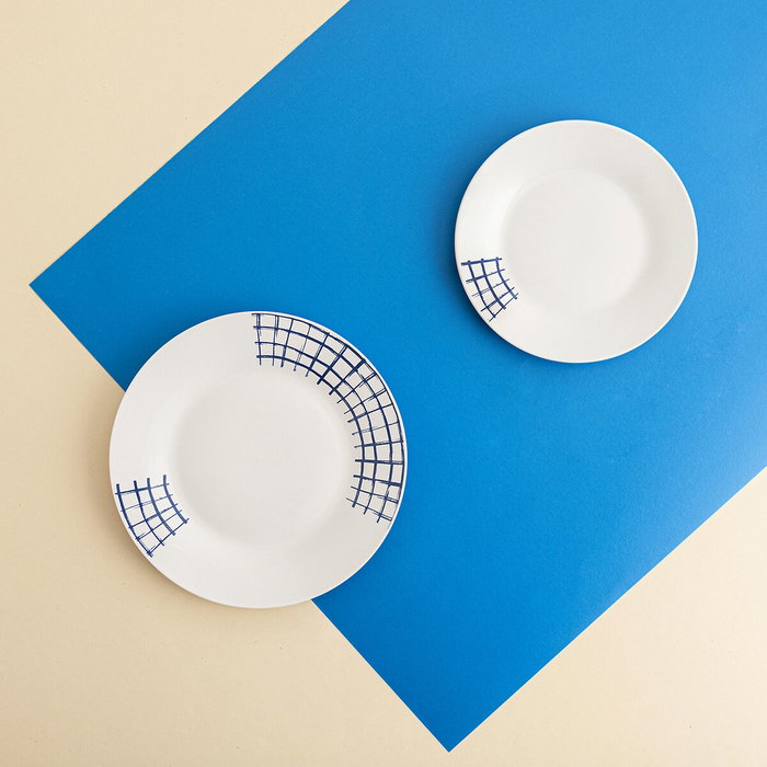 Quid Assiettes Kansas Bleu Céramique 18 Pièces
