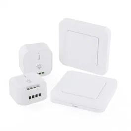 Chacon DiO Connected Home - Lot de 2 modules d'éclairage connectés sans fil avec 2 interrupteurs sans fil pour commande à distance, portée 50 m, intérieur