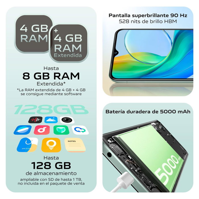 Smartphone Vivo Y03 6,56" MediaTek Helio G85 4 GB RAM 128 GB Vert