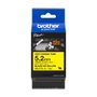 Brother HSE611E Tube thermorétractable Noir sur Jaune, 5,2 mm x 1,5 m