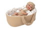 Muñecas Arias Muñeca Elegance 33 cm Babyto Marron avec Capazo, Poupée garçon en vinyle, Âge minimum 3 ans