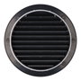 Edm Grille de ventilation ronde encastrable avec moustiquaire Ø125 mm ABS gris antracite