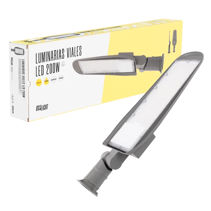 BX3 LIGHT BX3-STR200W-10-CW - Luminaire LED Vial 200W IP65 6000K pour Éclairage Public, Urbain, Résidentiel et Industriel