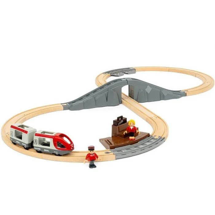BRIO Circuit de Train en 8 avec Pont et Quai pour Voyageurs - Pack A - 7312350360790 - Jouet Enfant Dès 3 Ans (100 x 45 cm)