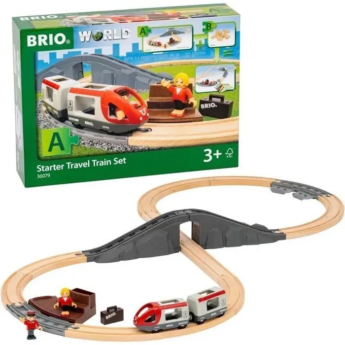 BRIO Circuit de Train en 8 avec Pont et Quai pour Voyageurs - Pack A - 7312350360790 - Jouet Enfant Dès 3 Ans (100 x 45 cm)