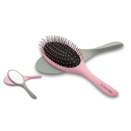 Tres Claveles Kit Brosse et Miroir 2 Couleurs 3C