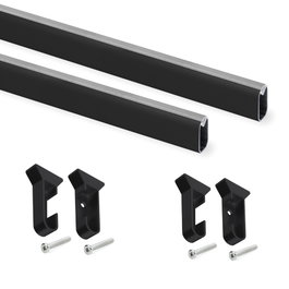 Emuca Lot de 2 barres penderie Silk 750 mm noir