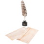 ERIK - Blister Stylo Plume + Cartes Collection Harry Potter - Style Parchemin avec Support Encrier