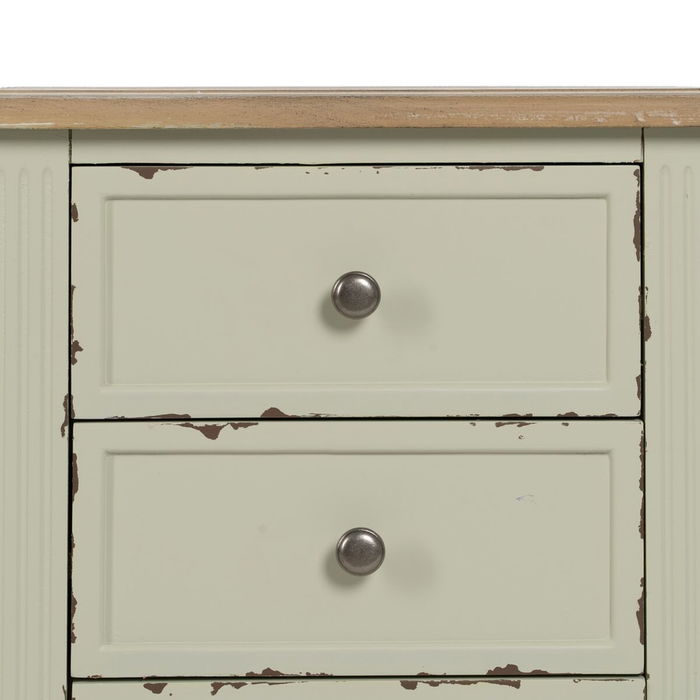 Table de Nuit Beige Naturel Bois d'épicéa DMF 45 x 35 x 65 cm