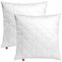 Abeil Lot de 2 Oreillers à mémoire de forme matelassés, 60x60 cm, Blanc