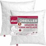 Abeil Lot de 2 Oreillers à mémoire de forme matelassés, 60x60 cm, Blanc