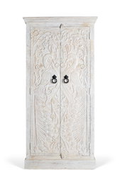 GINER Y COLOMER Armoire en bois de manguier blanc patiné