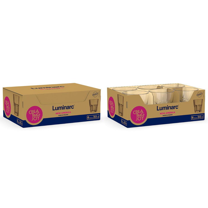 Luminarc Verre Bas New America 30 cL (6 Unités) Verre Transparent Brillant