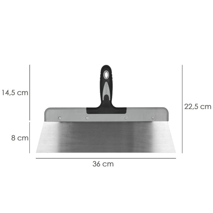 WOLFPACK LINEA PROFESIONAL Spatule en acier inoxydable 38 cm avec manche en caoutchouc
