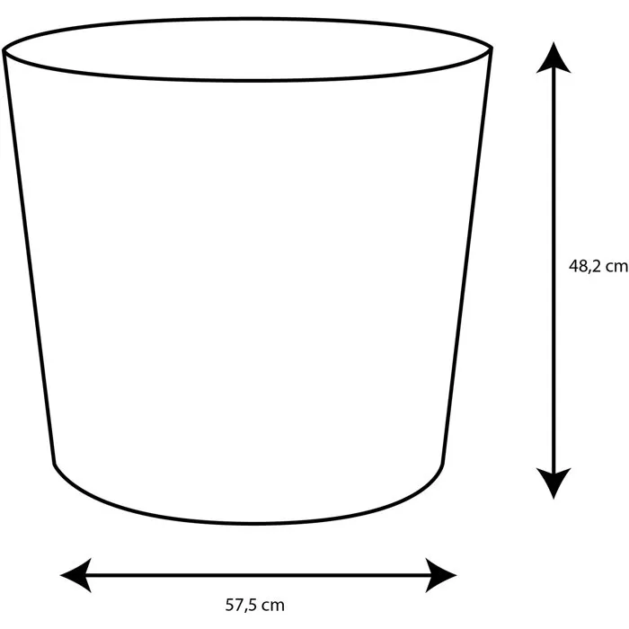 Element - Pot de fleurs conique intérieur et extérieur 100 L Ø 60 cm avec système de drainage - Gris anthracite - Fabriqué en France