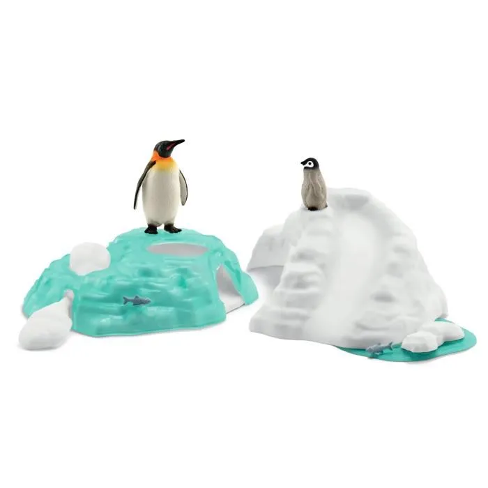 Schleich 42661 Wild Life - Famille pingouin sur la banquise, figurines jouet manchots empereur avec iceberg toboggan, pour enfant 3 ans et plus Schleich 42661 Wild Life - Famille pingouin sur la banquise, figurines jouet manchots empereur avec iceberg toboggan, pour enfant 3 ans et plus