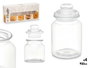 Vivalto Lot de 4 bocaux en verre avec couvercle 900 ml transparent 46 x 20 x 11.5 cm (Set de 8)