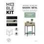 MobleKit Meuble d'Appoint Marron Noir 45 x 30 x 68 cm
