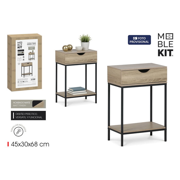 MobleKit Meuble d'Appoint Marron Noir 45 x 30 x 68 cm MobleKit Meuble d'Appoint Marron Noir 45 x 30 x 68 cm