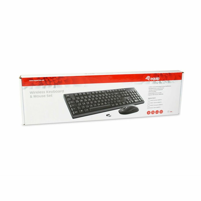 Equip Combo Clavier et Souris Wireless Noir Espagnol Qwerty Equip Combo Clavier et Souris Wireless Noir Espagnol Qwerty
