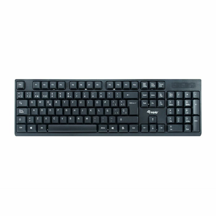 Equip Combo Clavier et Souris Wireless Noir Espagnol Qwerty Equip Combo Clavier et Souris Wireless Noir Espagnol Qwerty