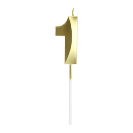 Party Time Bougie Anniversaire Chiffre 1 Or