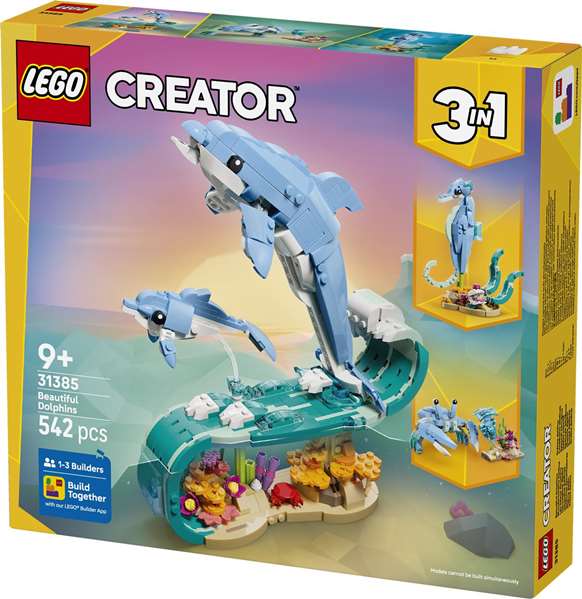 LEGO Creator 3-en-1 Animaux marins : les beaux dauphins, 542 pièces LEGO Creator 3-en-1 Animaux marins : les beaux dauphins, 542 pièces