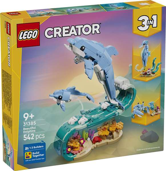 LEGO Creator 3-en-1 Animaux marins : les beaux dauphins, 542 pièces LEGO Creator 3-en-1 Animaux marins : les beaux dauphins, 542 pièces