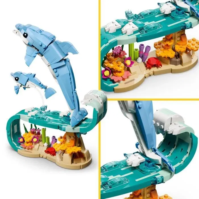 LEGO Creator 3-en-1 Animaux Marins 31385 - Jeu de Construction Dauphins, Hippocampe ou Crabe pour Enfants à Partir de 9 Ans LEGO Creator 3-en-1 Animaux Marins 31385 - Jeu de Construction Dauphins, Hippocampe ou Crabe pour Enfants à Partir de 9 Ans