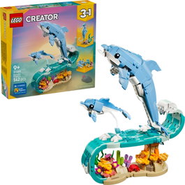 LEGO Creator 3-en-1 Animaux marins : les beaux dauphins, 542 pièces