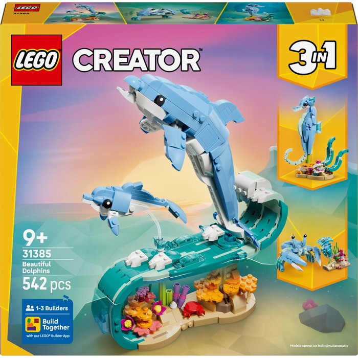 LEGO Creator 3-en-1 Animaux marins : les beaux dauphins, 542 pièces LEGO Creator 3-en-1 Animaux marins : les beaux dauphins, 542 pièces