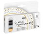 Kreul Set de 4 marqueurs GLASS&PORCELAIN Glamour pour verre et porcelaine