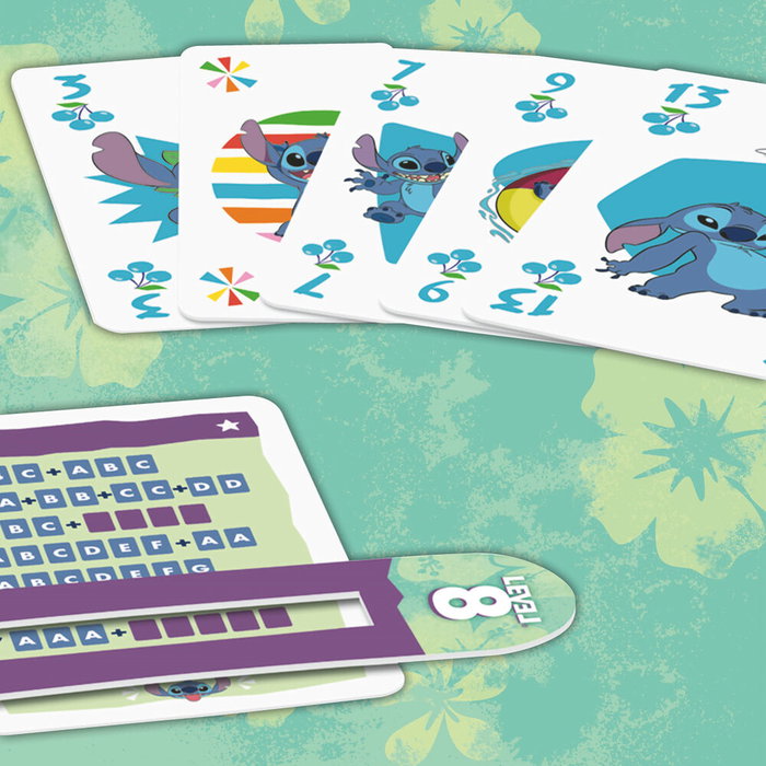 RAVENSBURGER Jeu de cartes Level 8 Stitch Disney - Jeu de combinaisons de cartes par nombres et couleurs - À partir de 8 ans