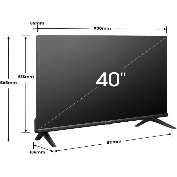Hisense 40A4N Téléviseur LED 40 pouces (100 cm) Full HD Smart TV