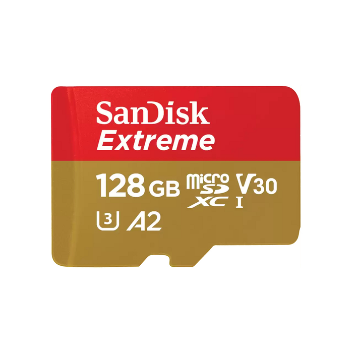 SanDisk SDSQXAA-128G-GN6MA Carte Micro SD Extreme 128 Go V30 Classe 10 UHS-I U3 Rouge et Or SanDisk SDSQXAA-128G-GN6MA Carte Micro SD Extreme 128 Go V30 Classe 10 UHS-I U3 Rouge et Or