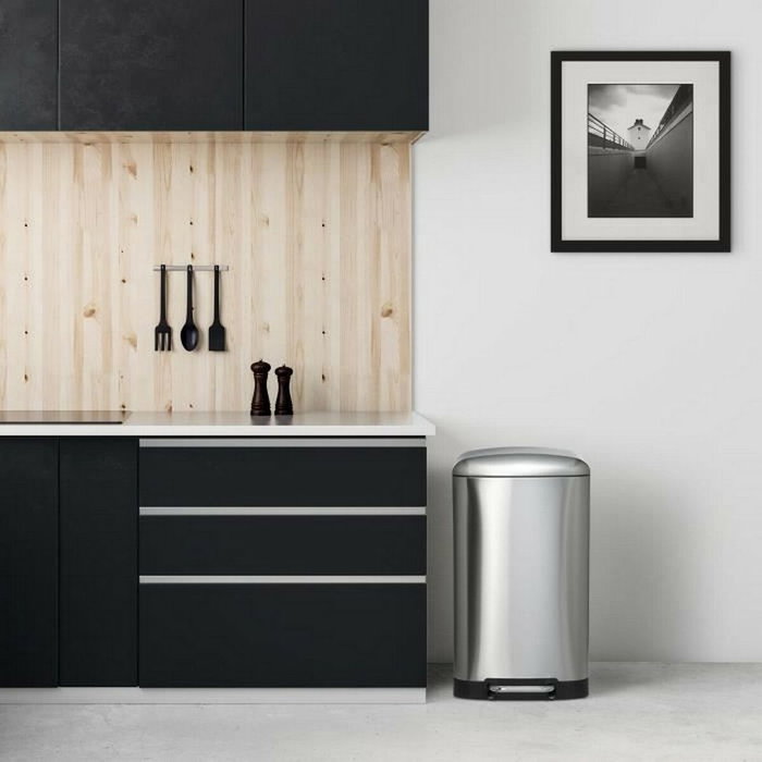 Kitchen Move Poubelle de Cuisine GREENWICH 40 L Inox Brossé Kitchen Move Poubelle de Cuisine GREENWICH 40 L Inox Brossé